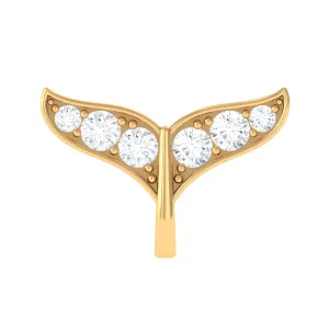 Certified Diamond Dolphin Tail Helix Earring