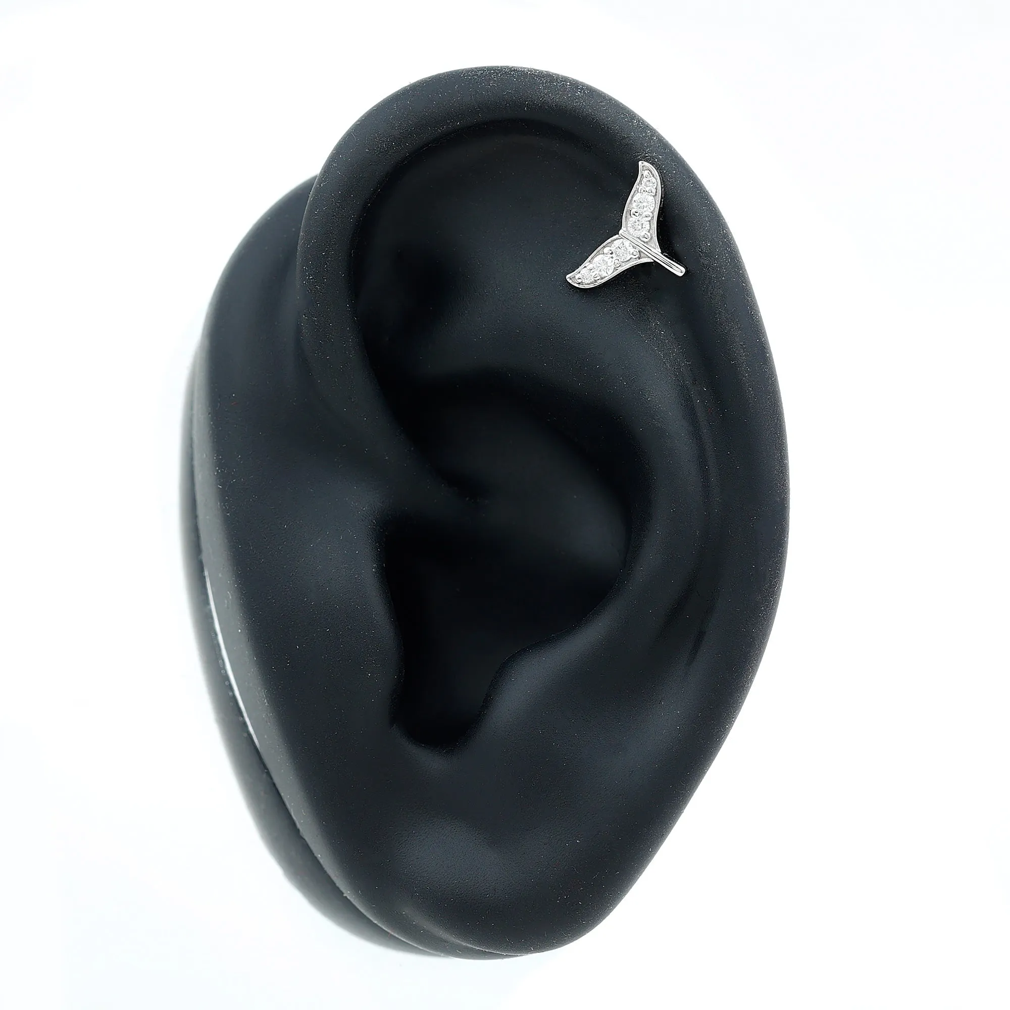 Certified Diamond Dolphin Tail Helix Earring