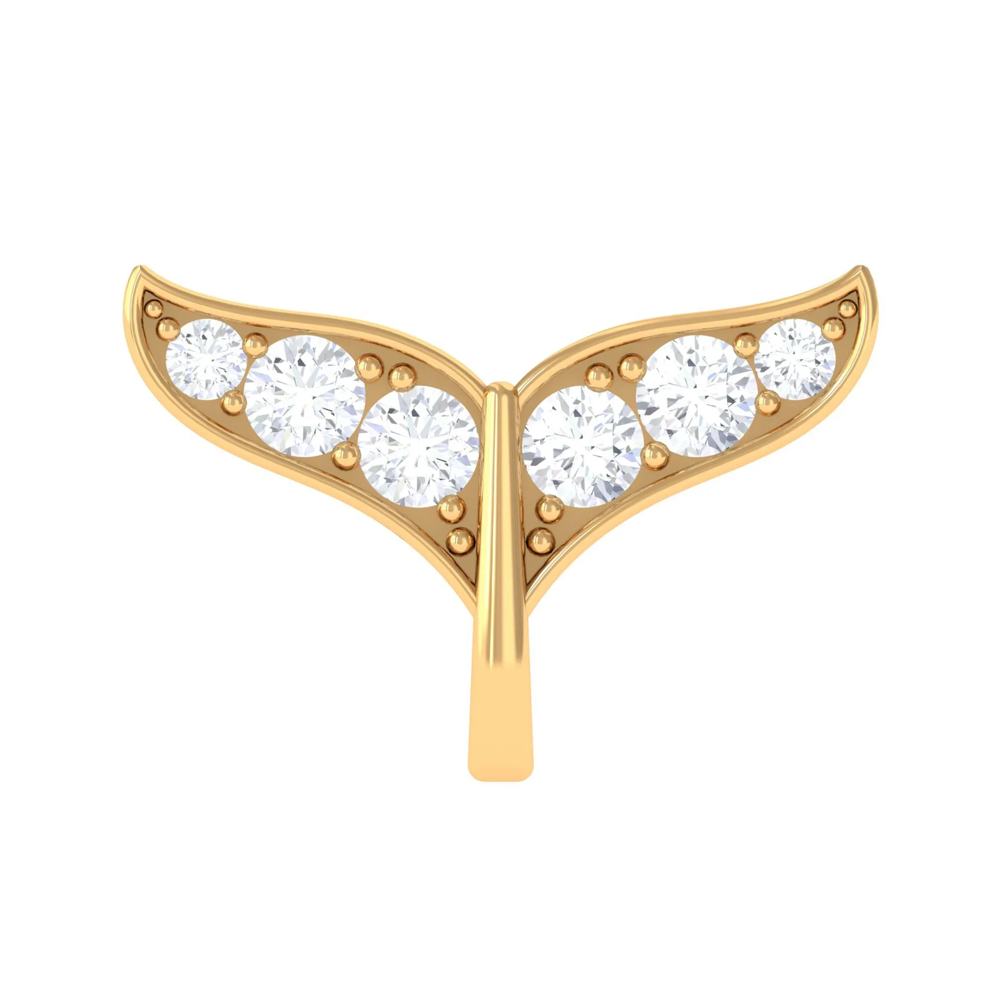 Certified Diamond Dolphin Tail Helix Earring