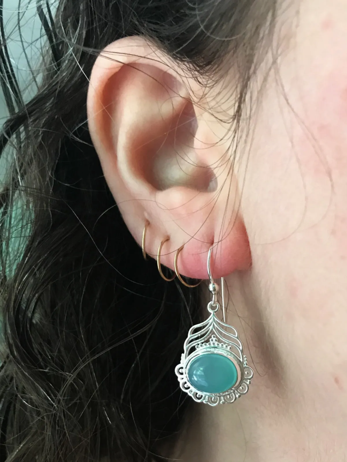 Chalcedony Feather Dangles
