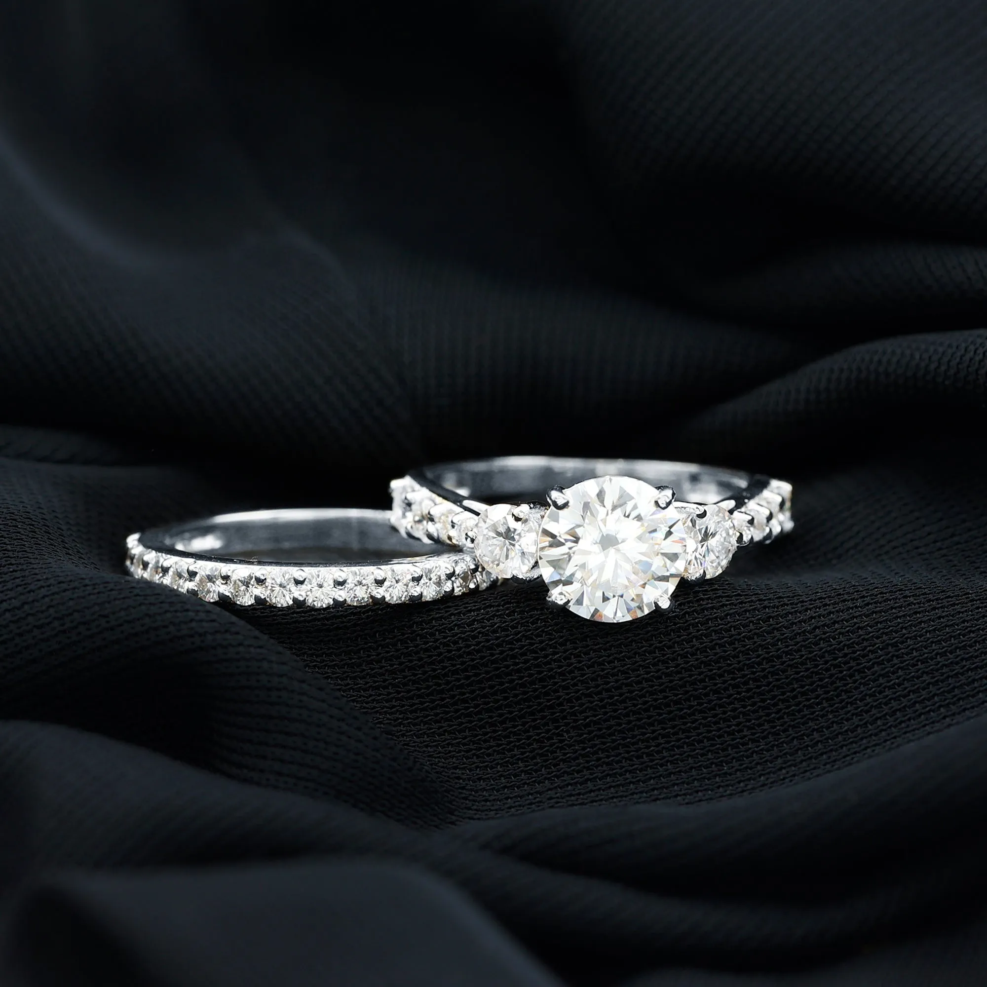 Classic Certified Moissanite Bridal Ring Set
