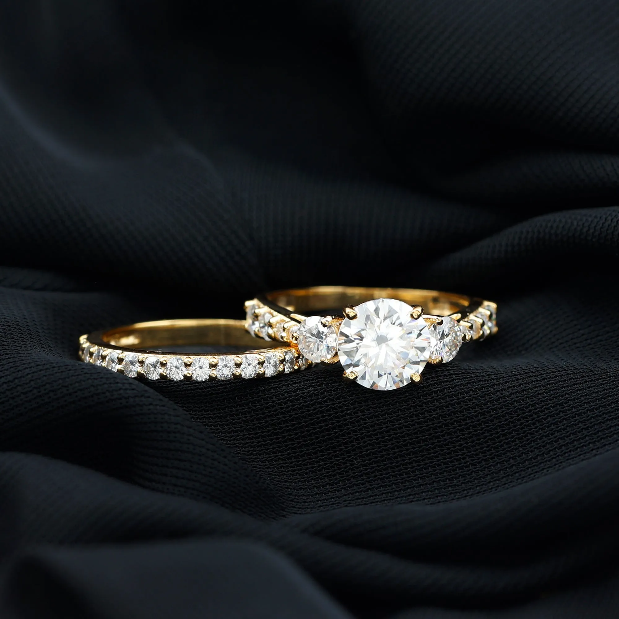 Classic Certified Moissanite Bridal Ring Set