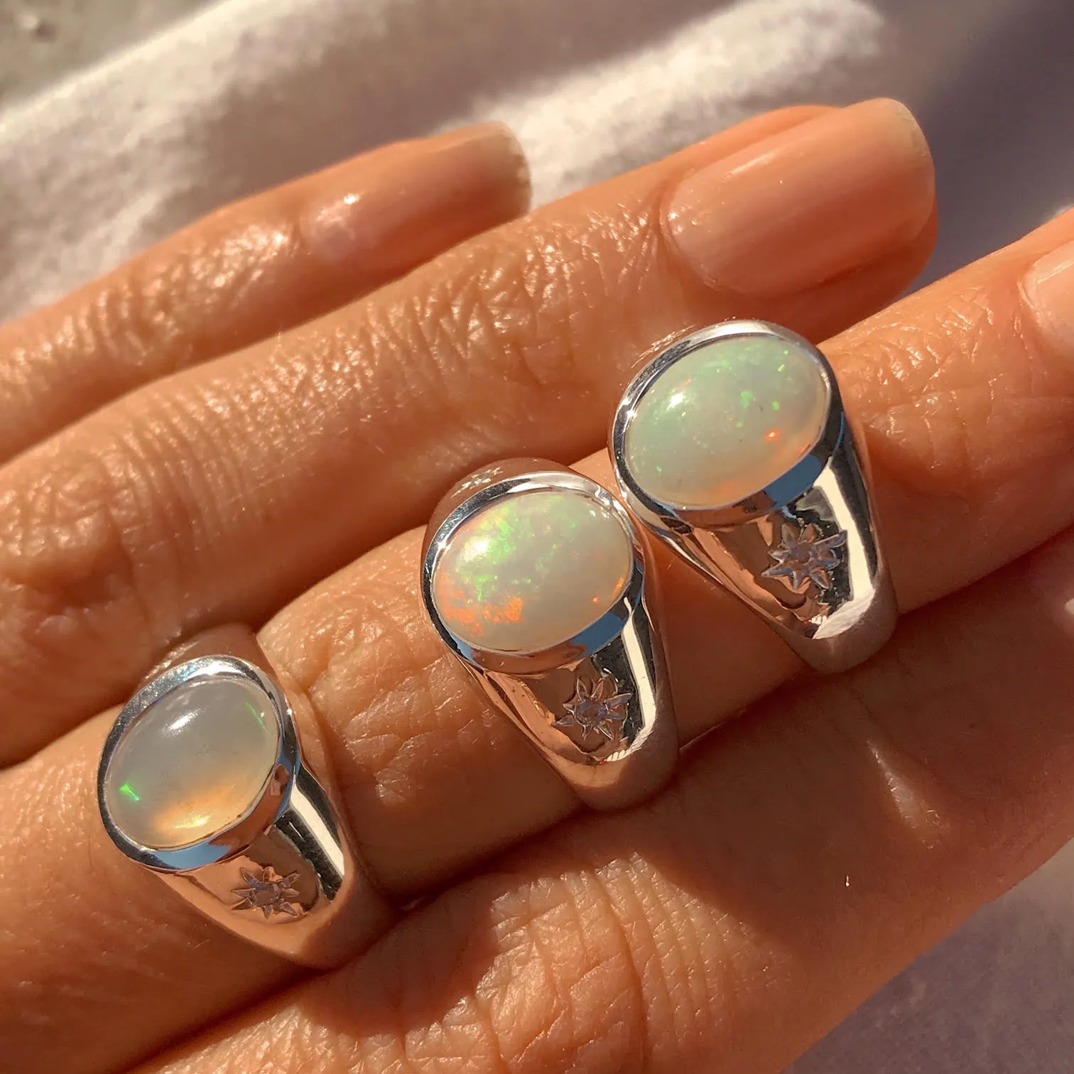 Cocktail Hour Signet Ring - Opal/Silver