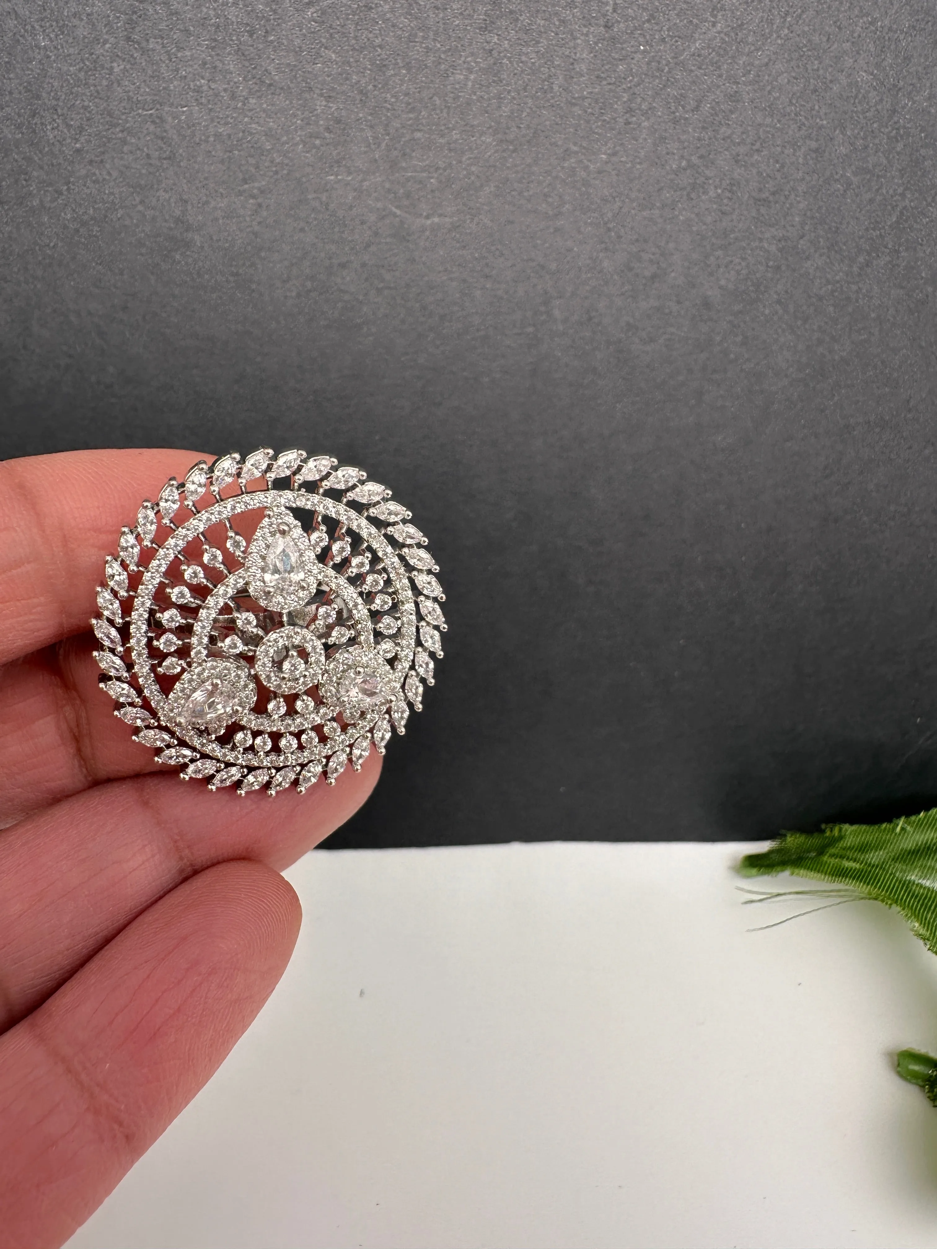 CZ Adjustable Color Cocktail Ring