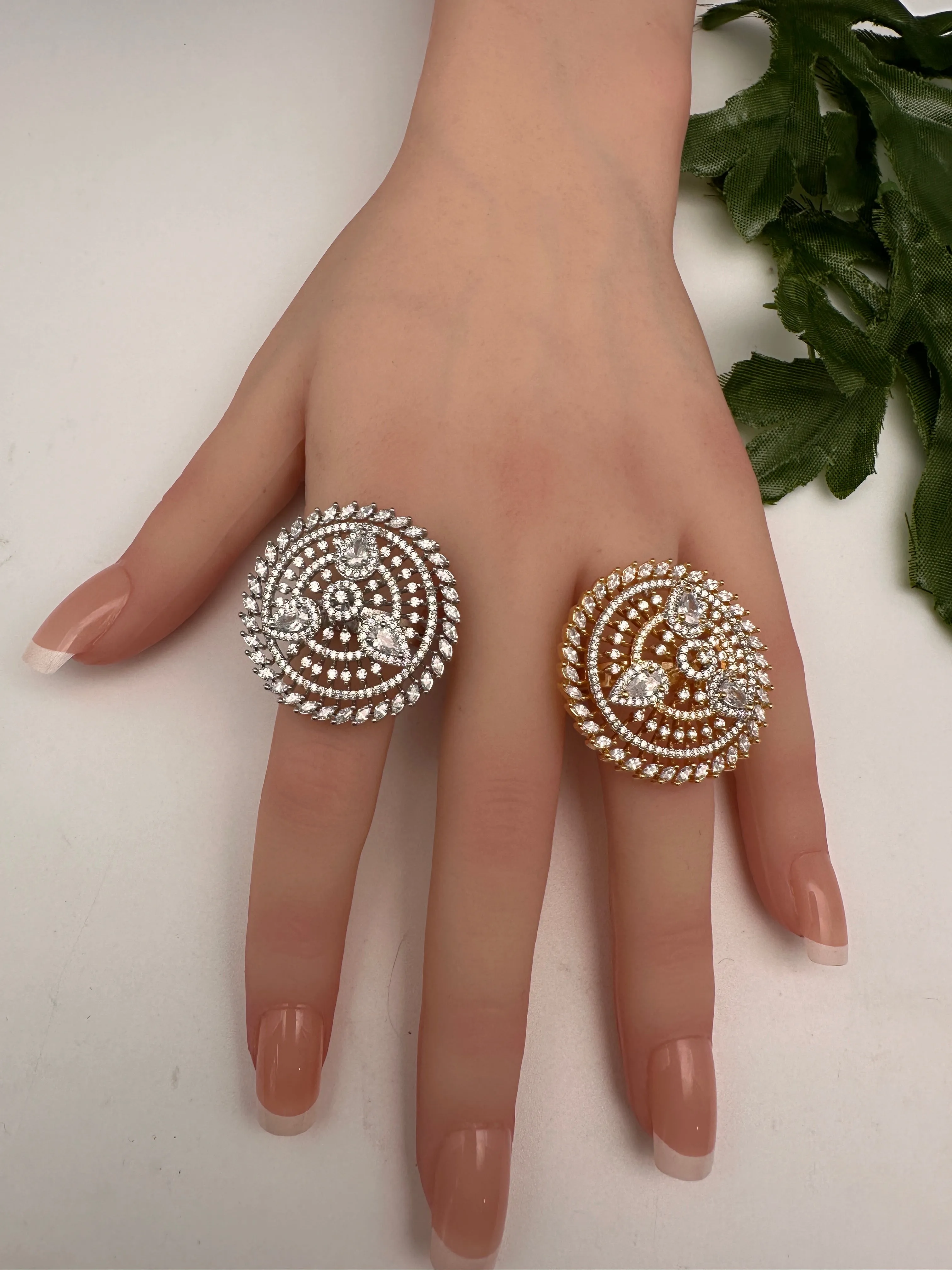 CZ Adjustable Color Cocktail Ring