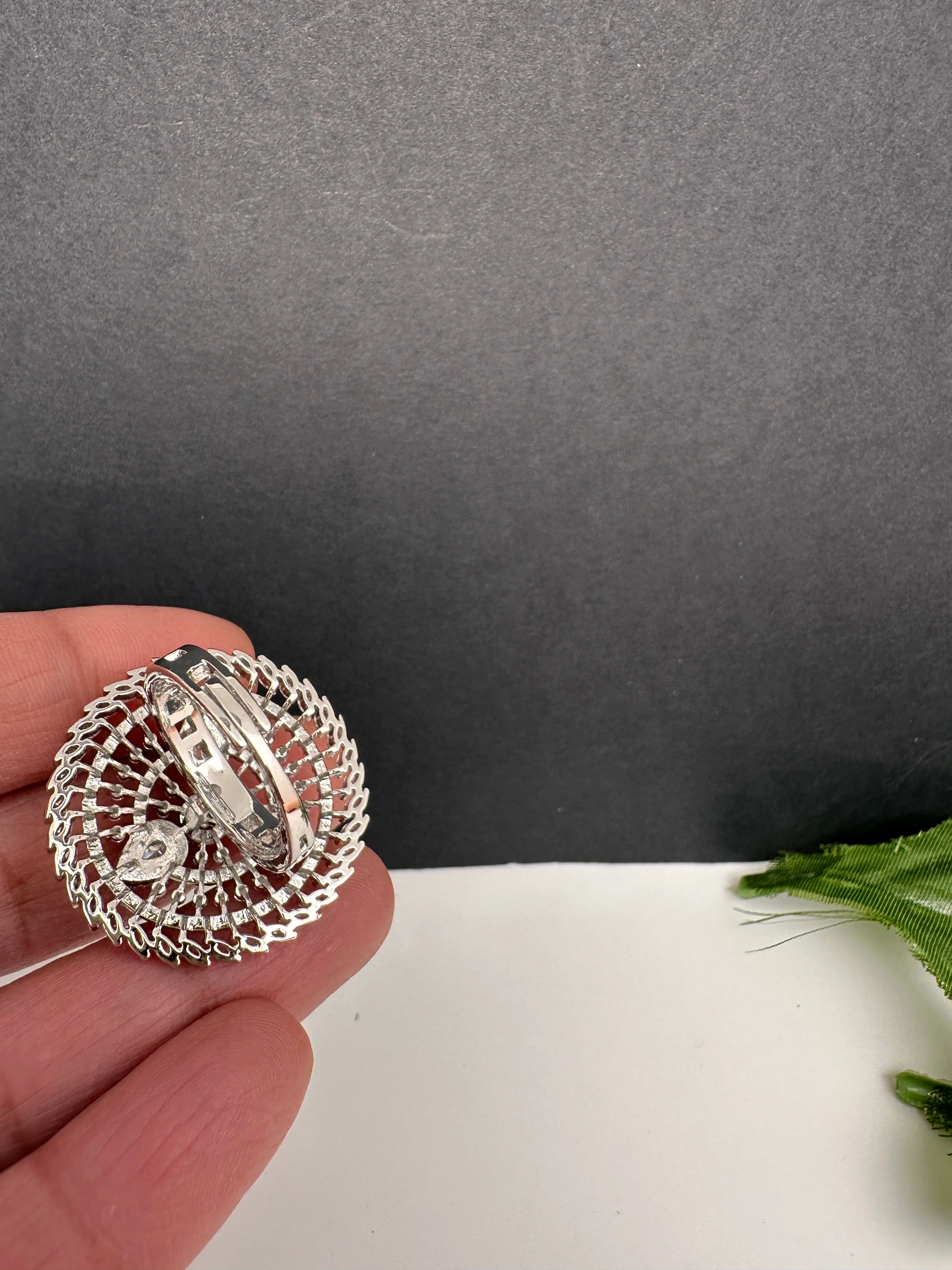 CZ Adjustable Color Cocktail Ring