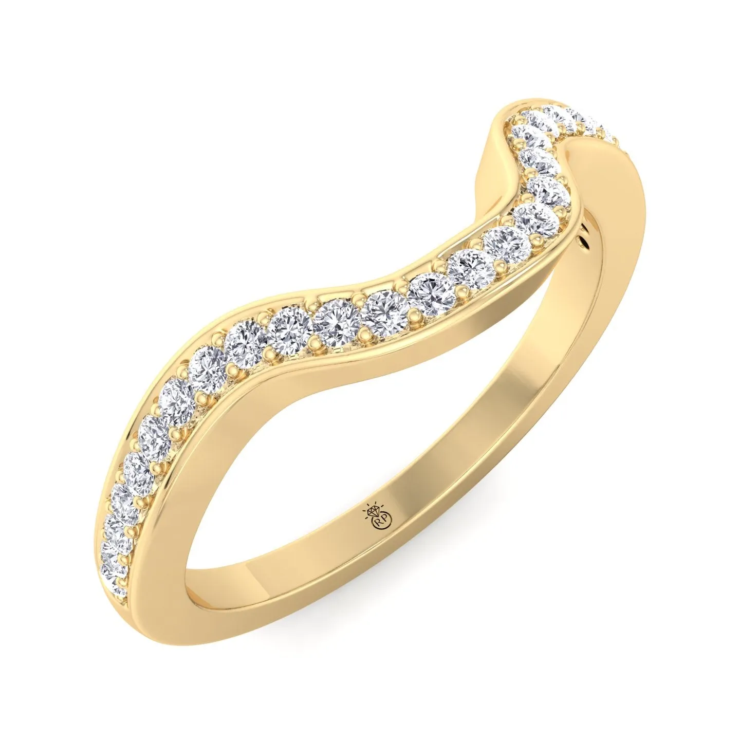 Dantin - Stackable Pave Wedding Band with Curve (0.13 CT)