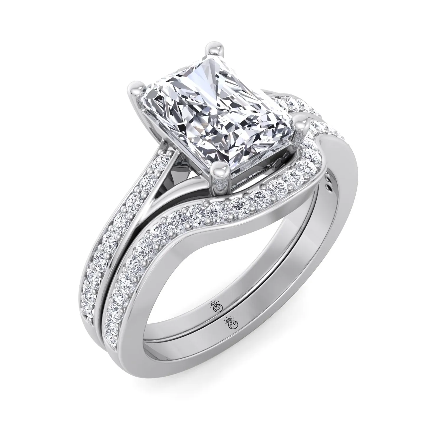 Dantin - Stackable Pave Wedding Band with Curve (0.13 CT)