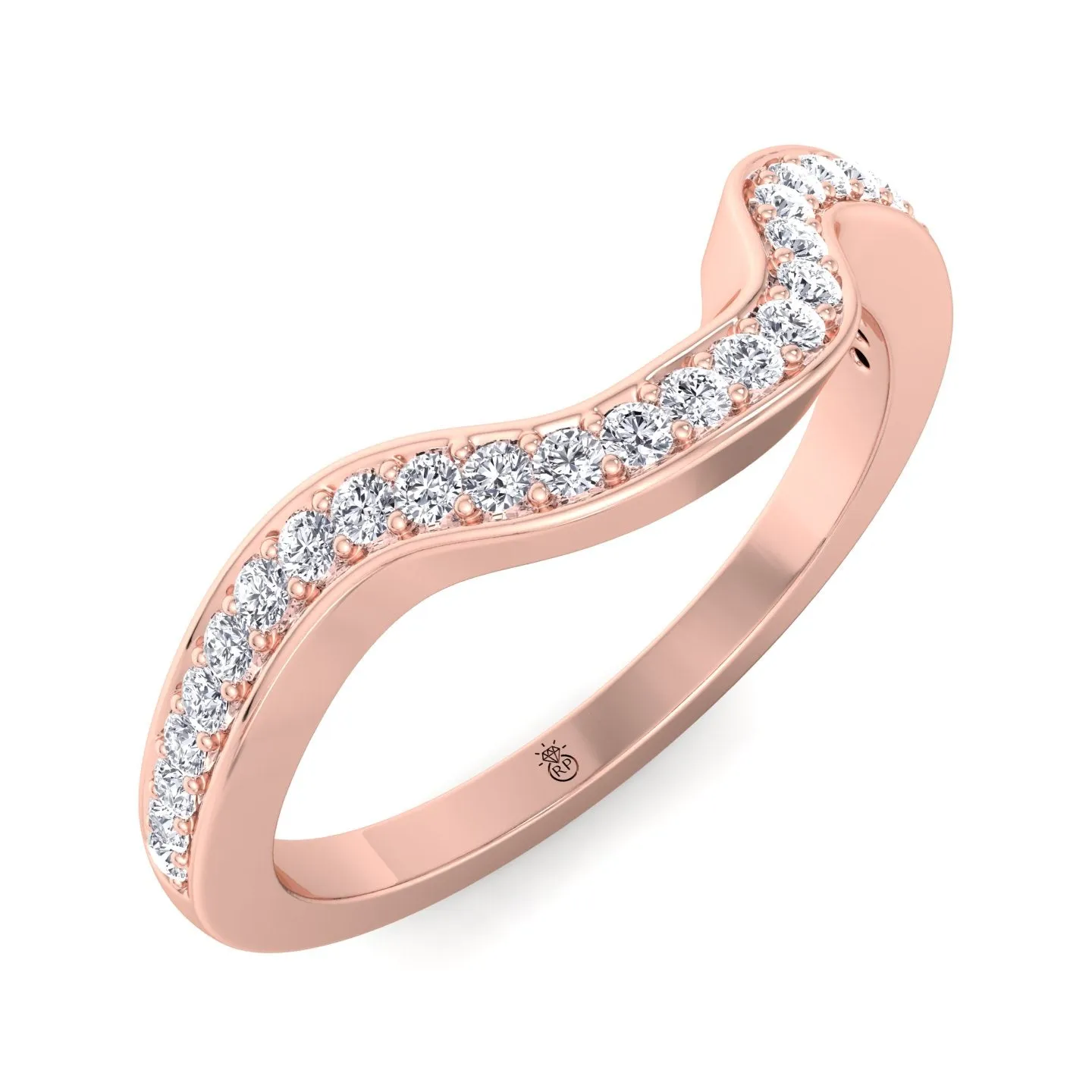 Dantin - Stackable Pave Wedding Band with Curve (0.13 CT)