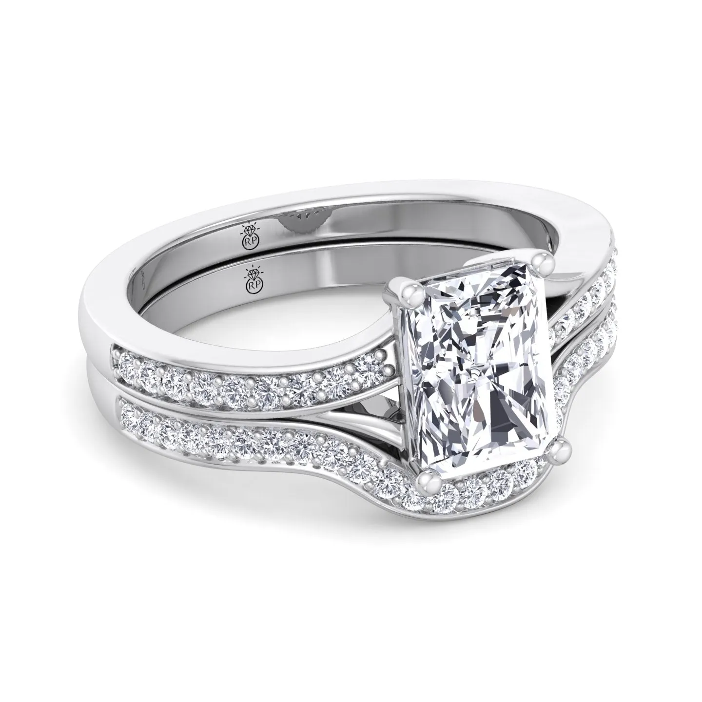 Dantin - Stackable Pave Wedding Band with Curve (0.13 CT)