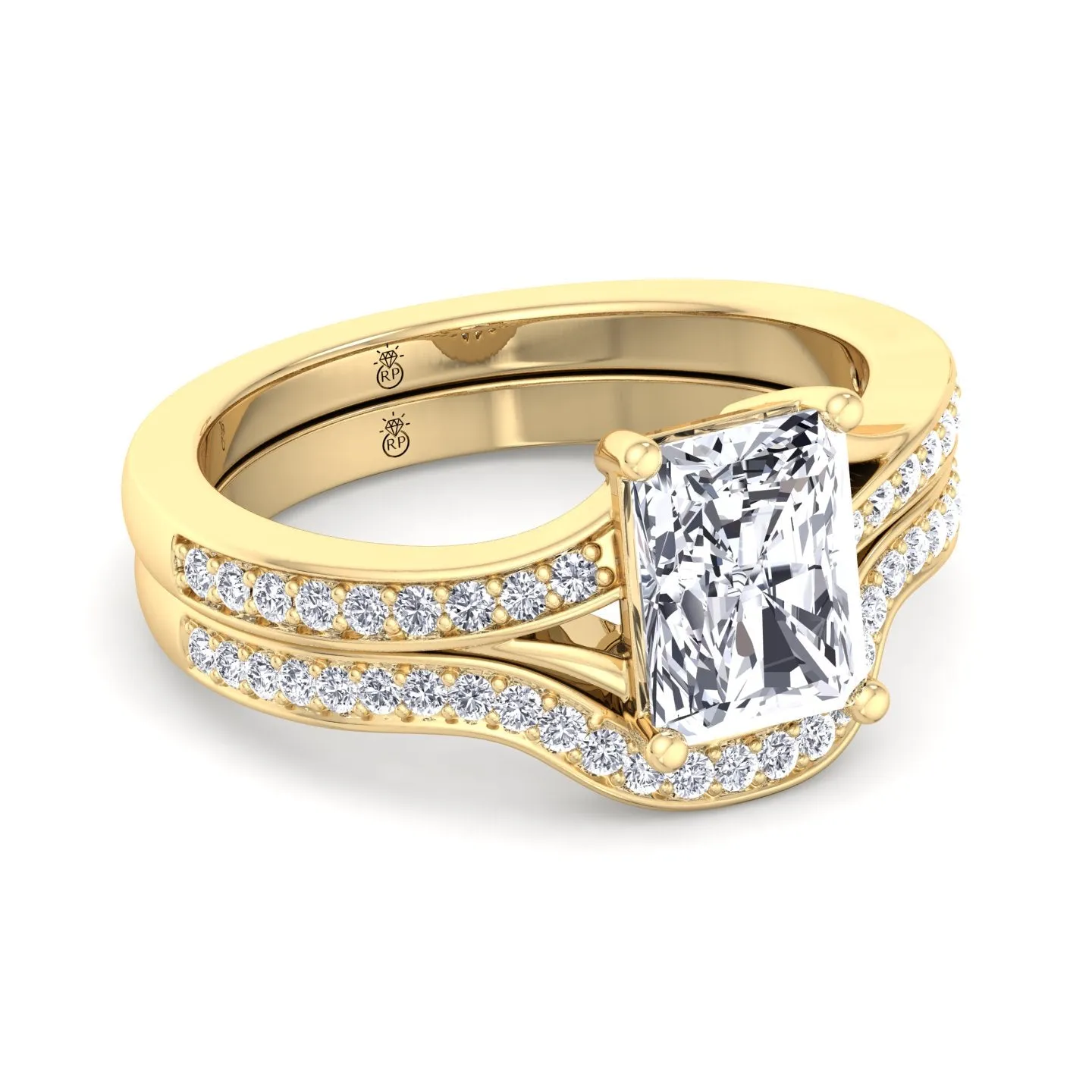 Dantin - Stackable Pave Wedding Band with Curve (0.13 CT)