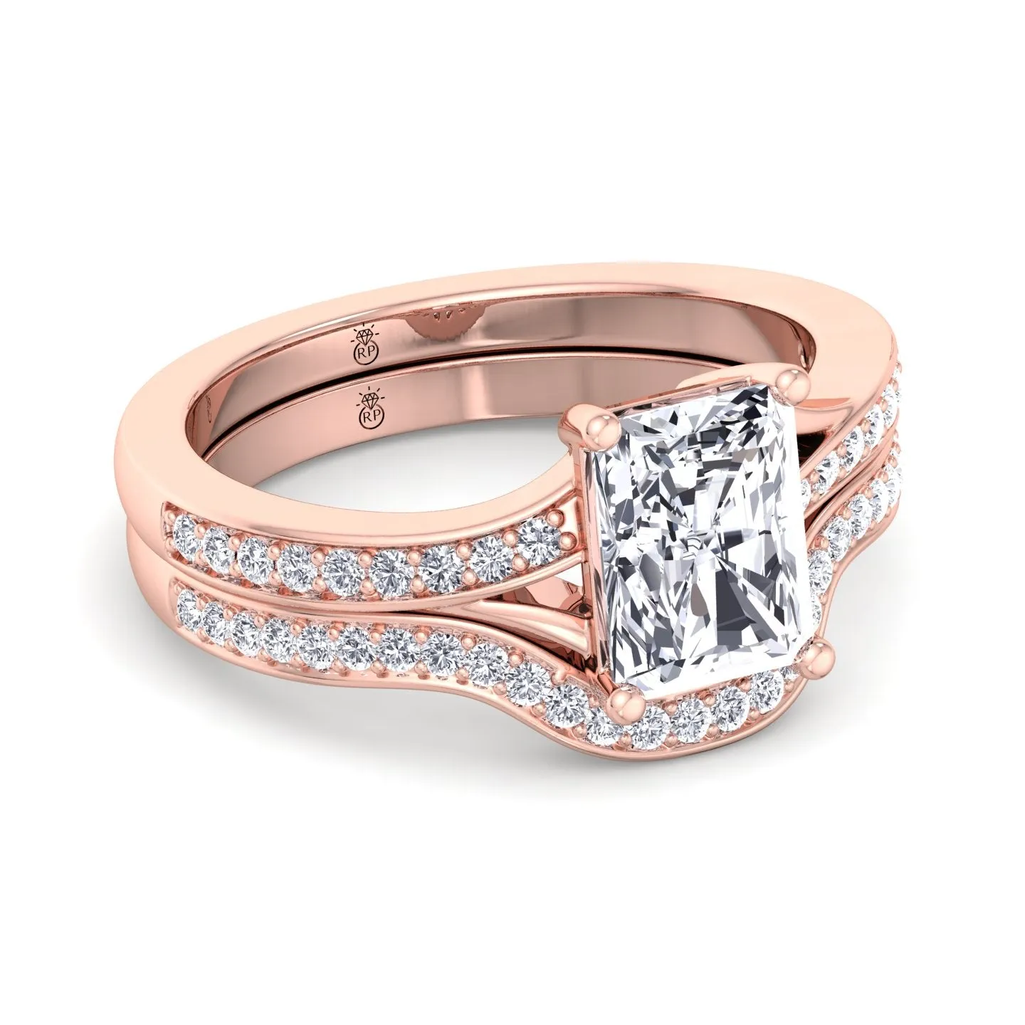 Dantin - Stackable Pave Wedding Band with Curve (0.13 CT)