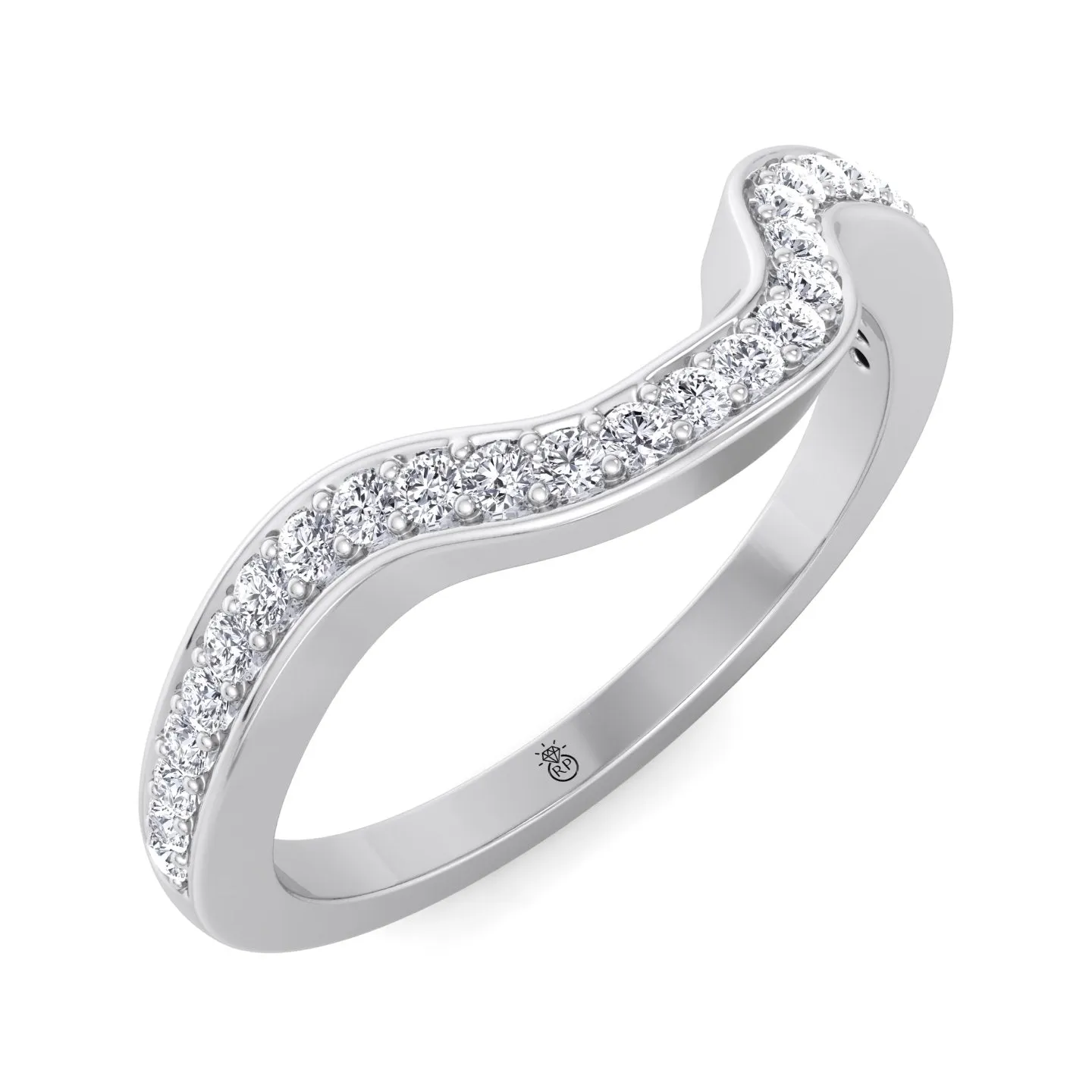 Dantin - Stackable Pave Wedding Band with Curve (0.13 CT)