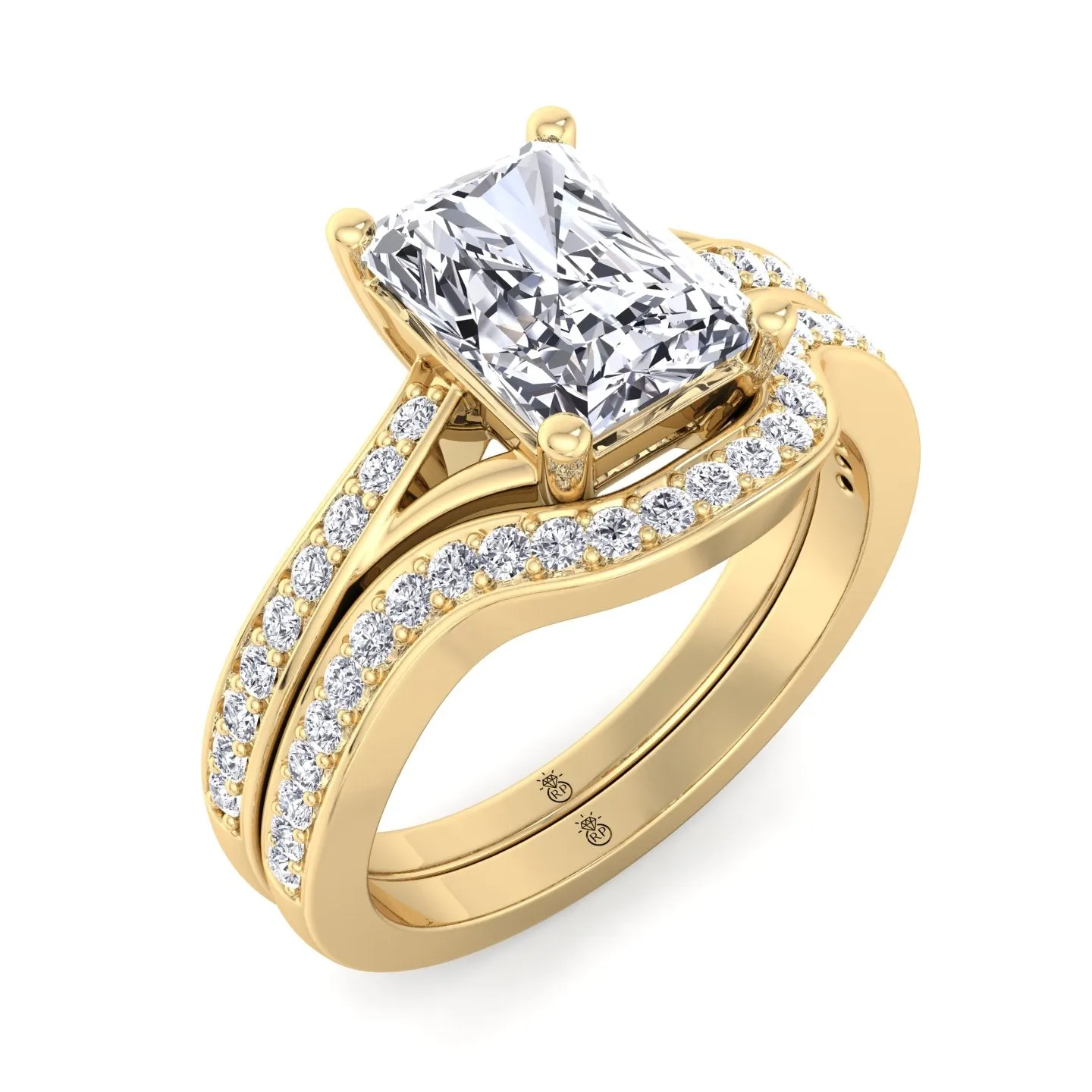 Dantin - Stackable Pave Wedding Band with Curve (0.13 CT)