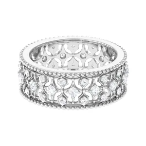 Designer Moissanite Wedding Band Ring