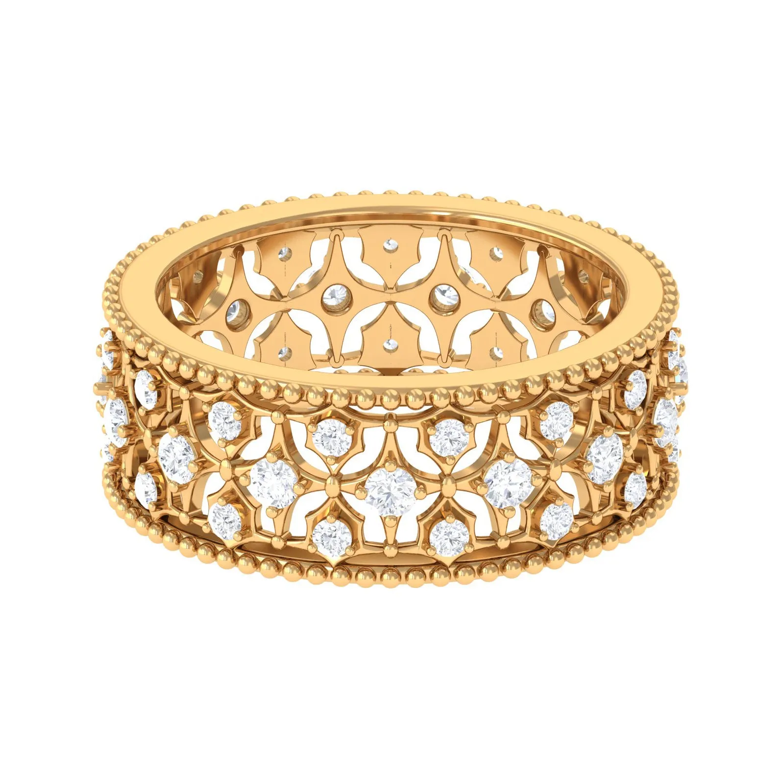 Designer Moissanite Wedding Band Ring
