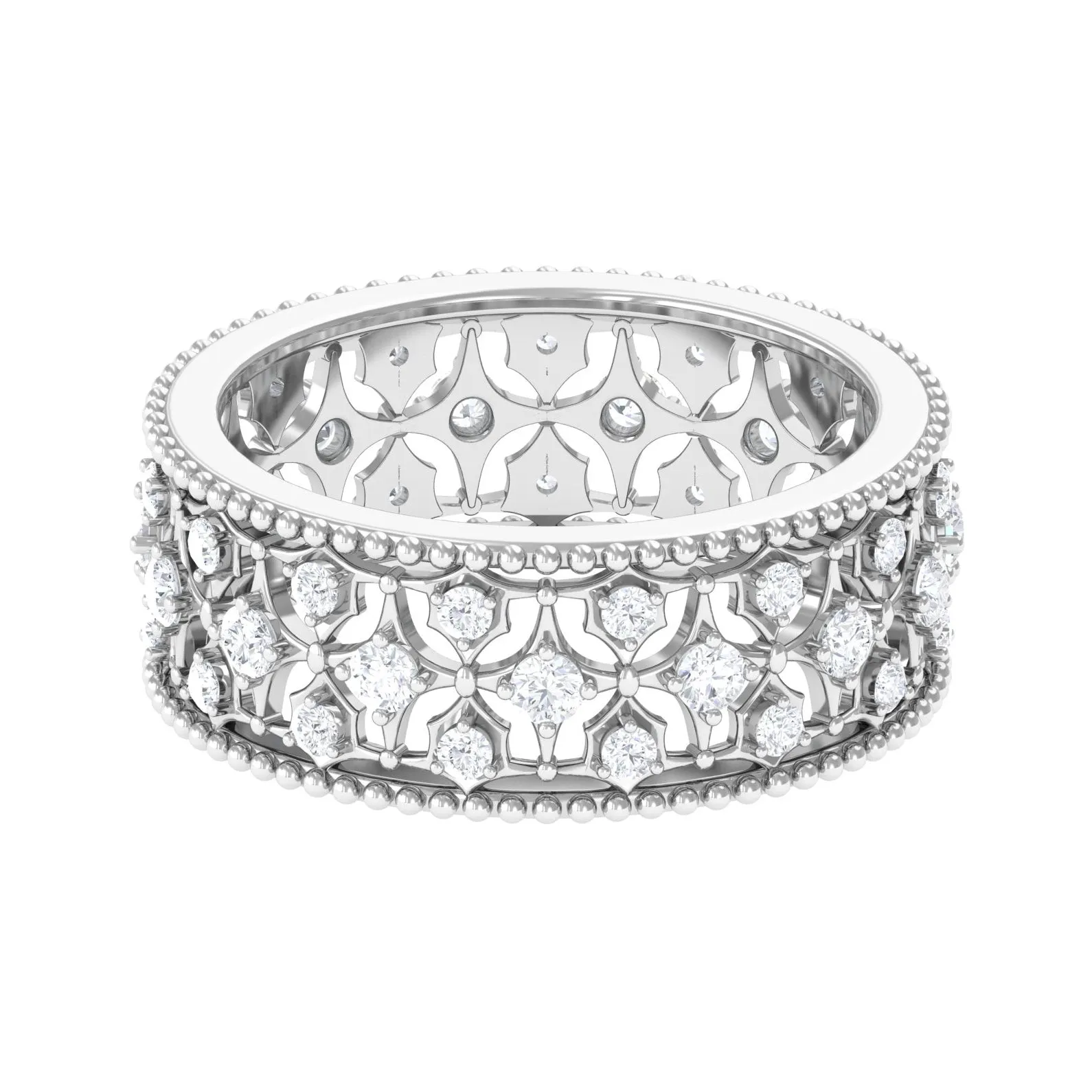 Designer Moissanite Wedding Band Ring