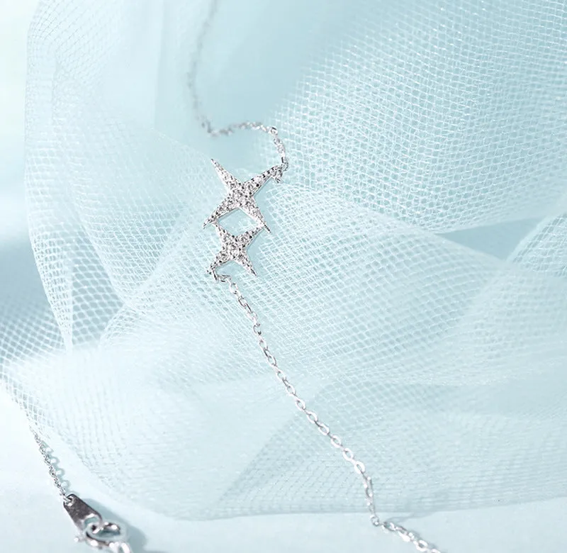 Diamante Two Star Necklace