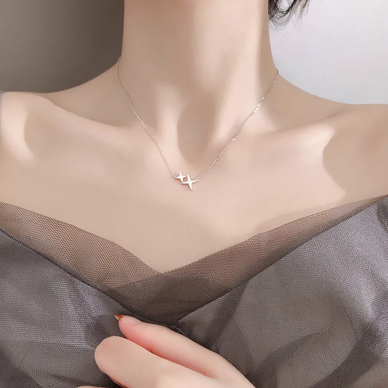 Diamante Two Star Necklace