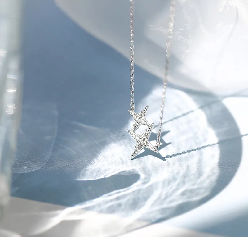 Diamante Two Star Necklace
