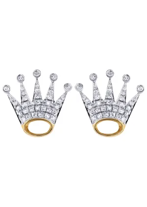 Diamond Earrings For Men |  14K Yellow Gold  | 0.87 Carats