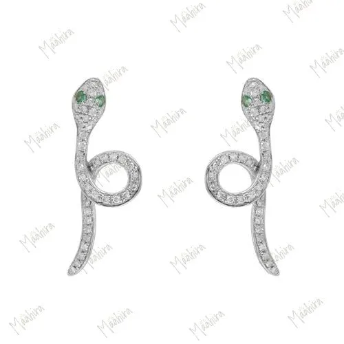 Diamond Snake Earrings