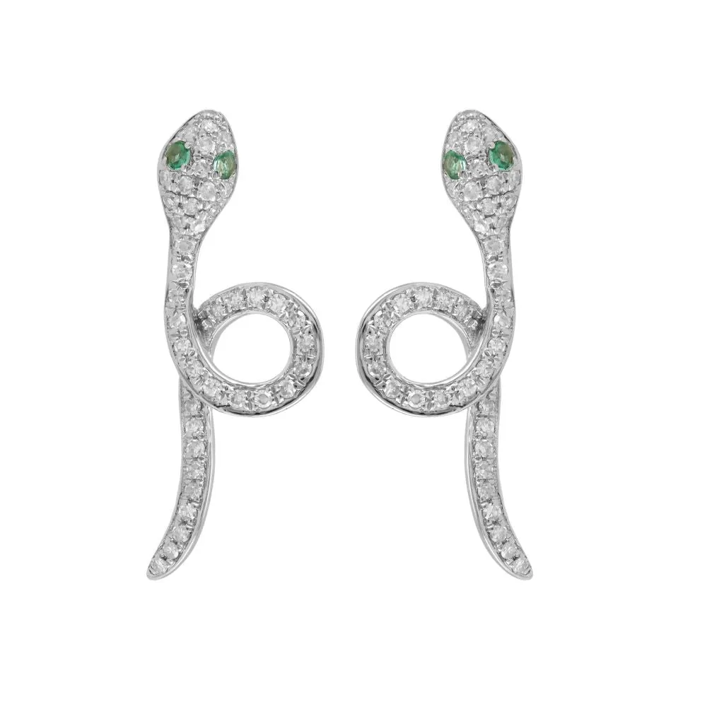 Diamond Snake Earrings