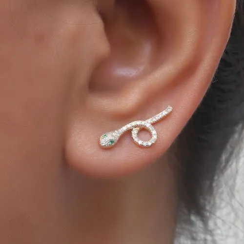 Diamond Snake Earrings