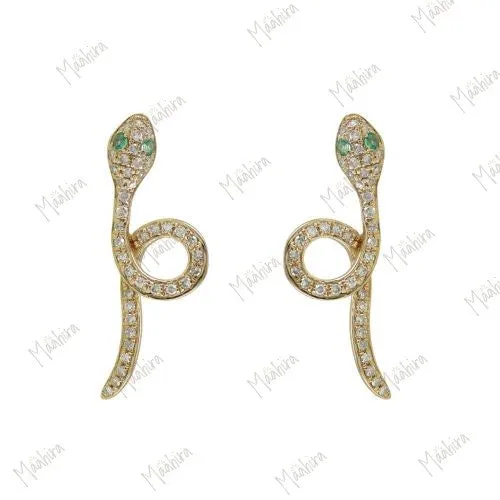 Diamond Snake Earrings