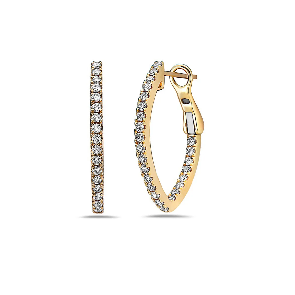Diamond V Hoop Earrings