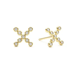 Diamond X Stud Earrings