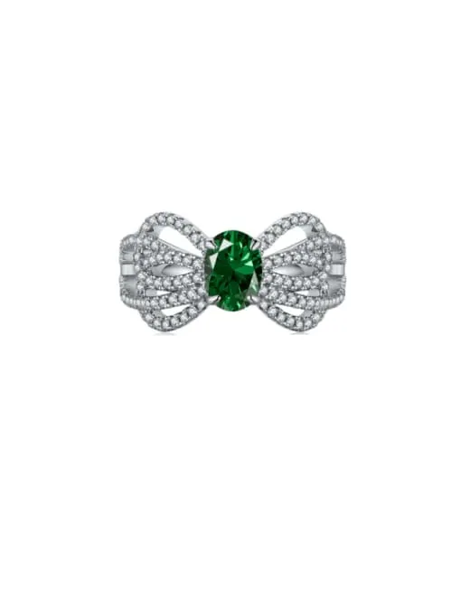 Emerald Silver Cocktail and Engagement Rings 925 Sterling Silver Cubic Zirconia Simulated Diamonds Women’s Jewelry