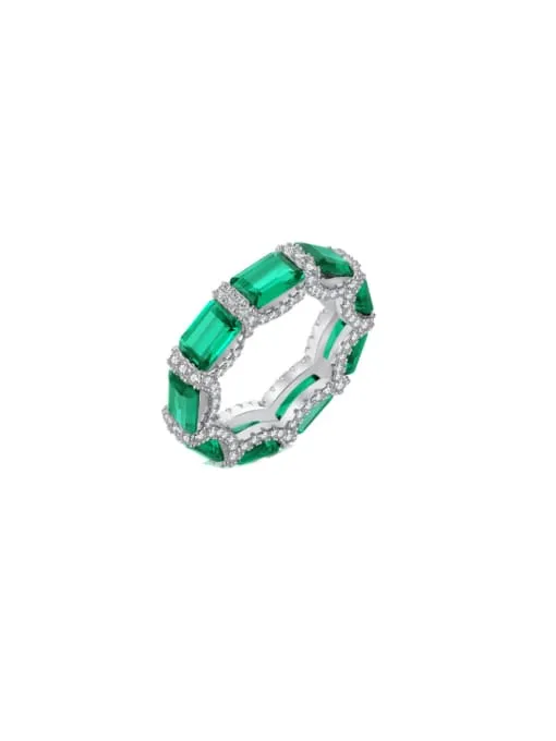 Emerald Silver Cocktail and Engagement Rings 925 Sterling Silver Cubic Zirconia Simulated Diamonds Women’s Jewelry