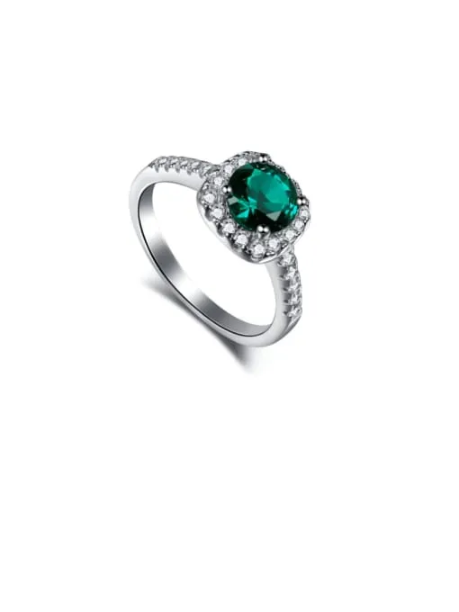 Emerald Silver Cocktail and Engagement Rings 925 Sterling Silver Cubic Zirconia Simulated Diamonds Women’s Jewelry