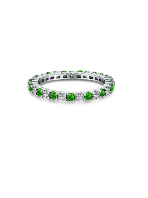 Emerald Silver Cocktail and Engagement Rings 925 Sterling Silver Cubic Zirconia Simulated Diamonds Women’s Jewelry