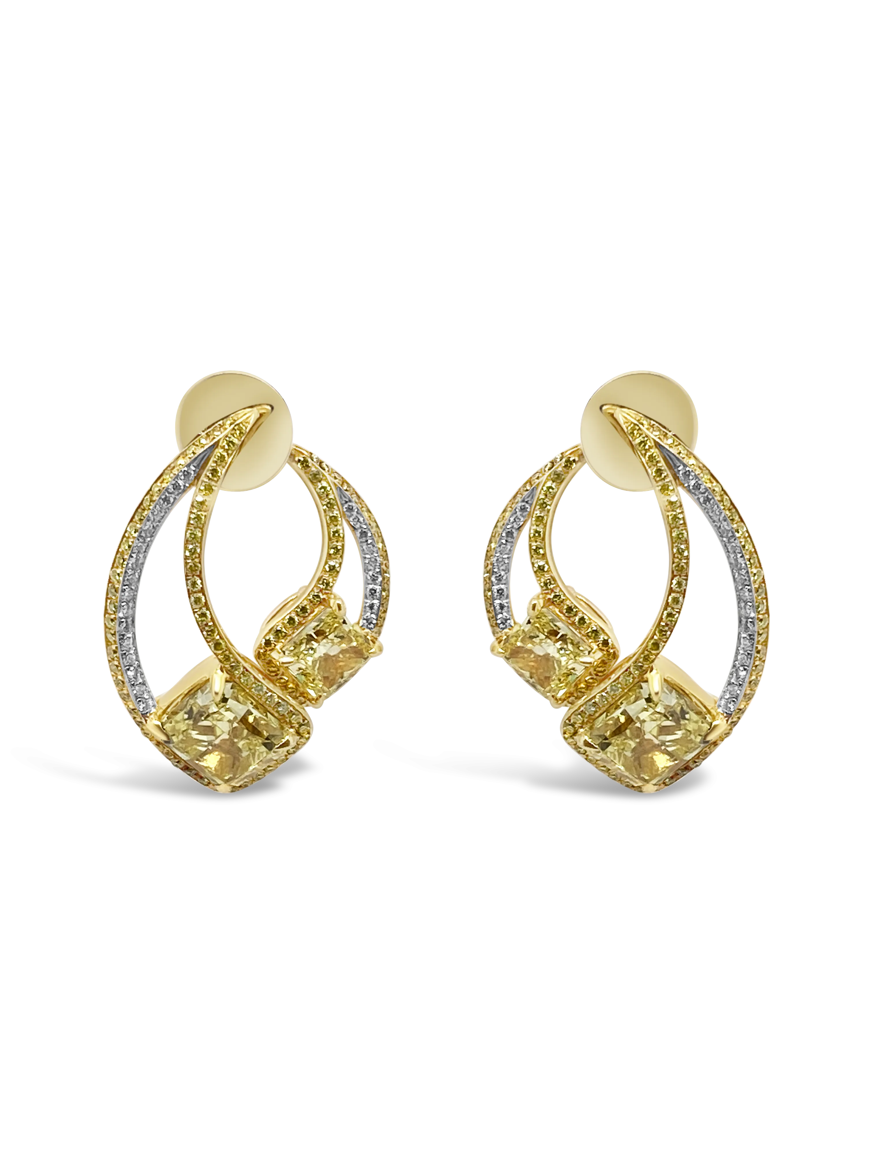Fancy Intense Yellow Diamond Earrings