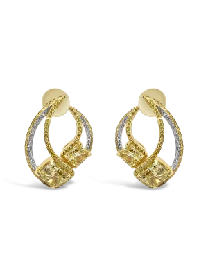 Fancy Intense Yellow Diamond Earrings