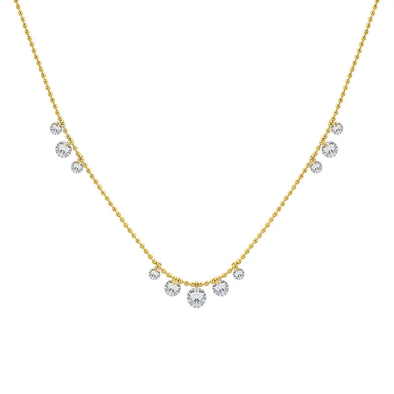Frosty Glow Zircon Pendant Necklace - Stylish Retro Jewelry Piece