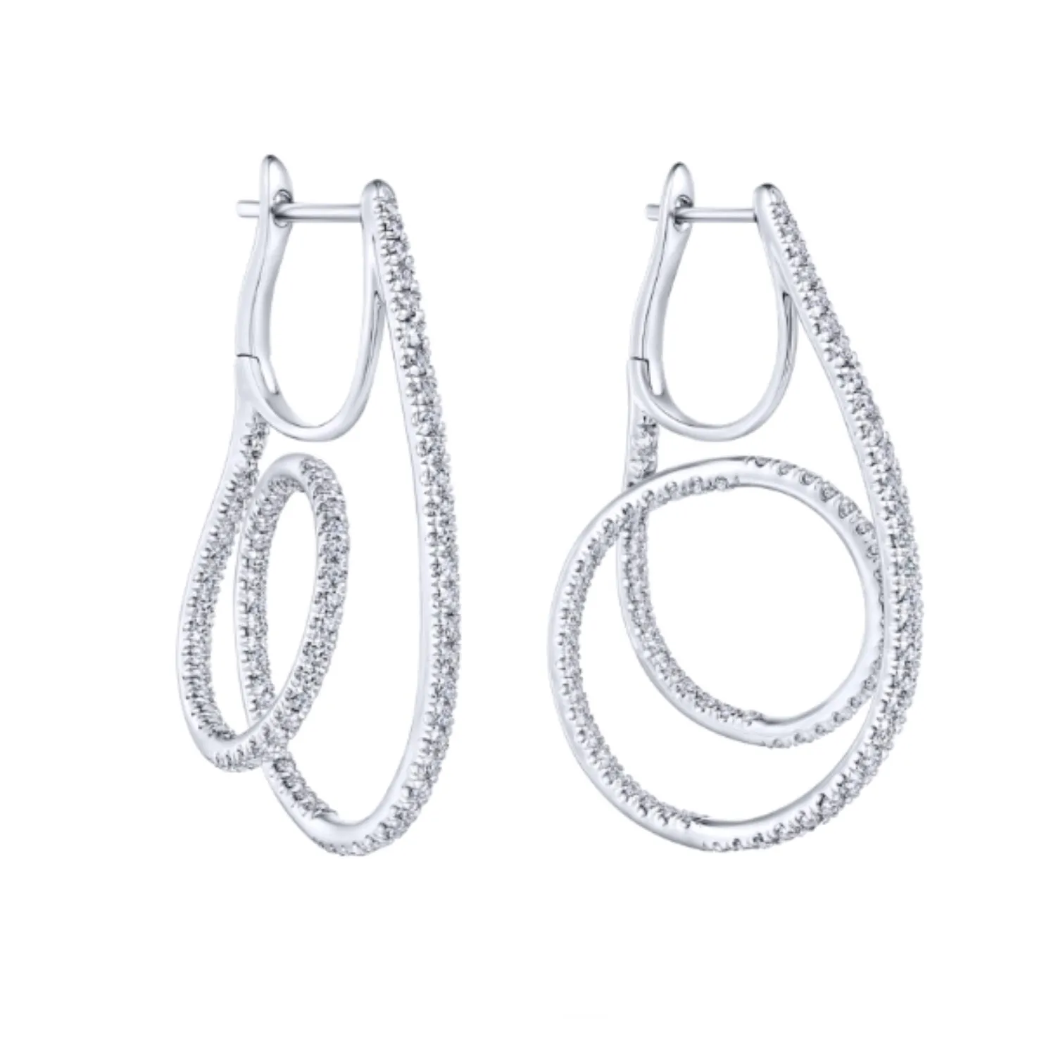Gabriel & Co. Intricate Twist Hoop Diamond Pave Earrings