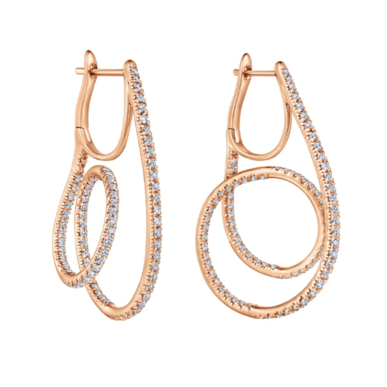 Gabriel & Co. Intricate Twist Hoop Diamond Pave Earrings