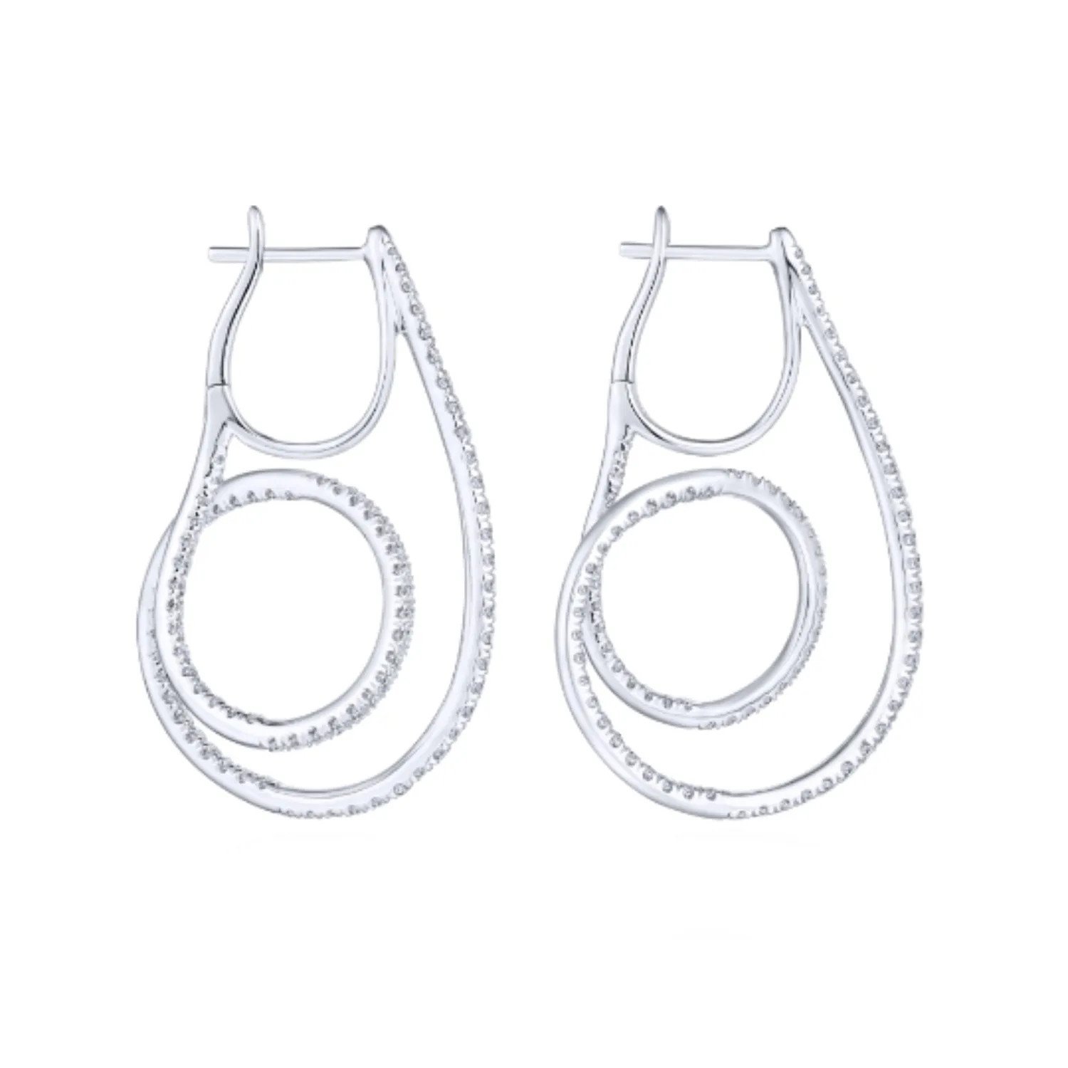 Gabriel & Co. Intricate Twist Hoop Diamond Pave Earrings