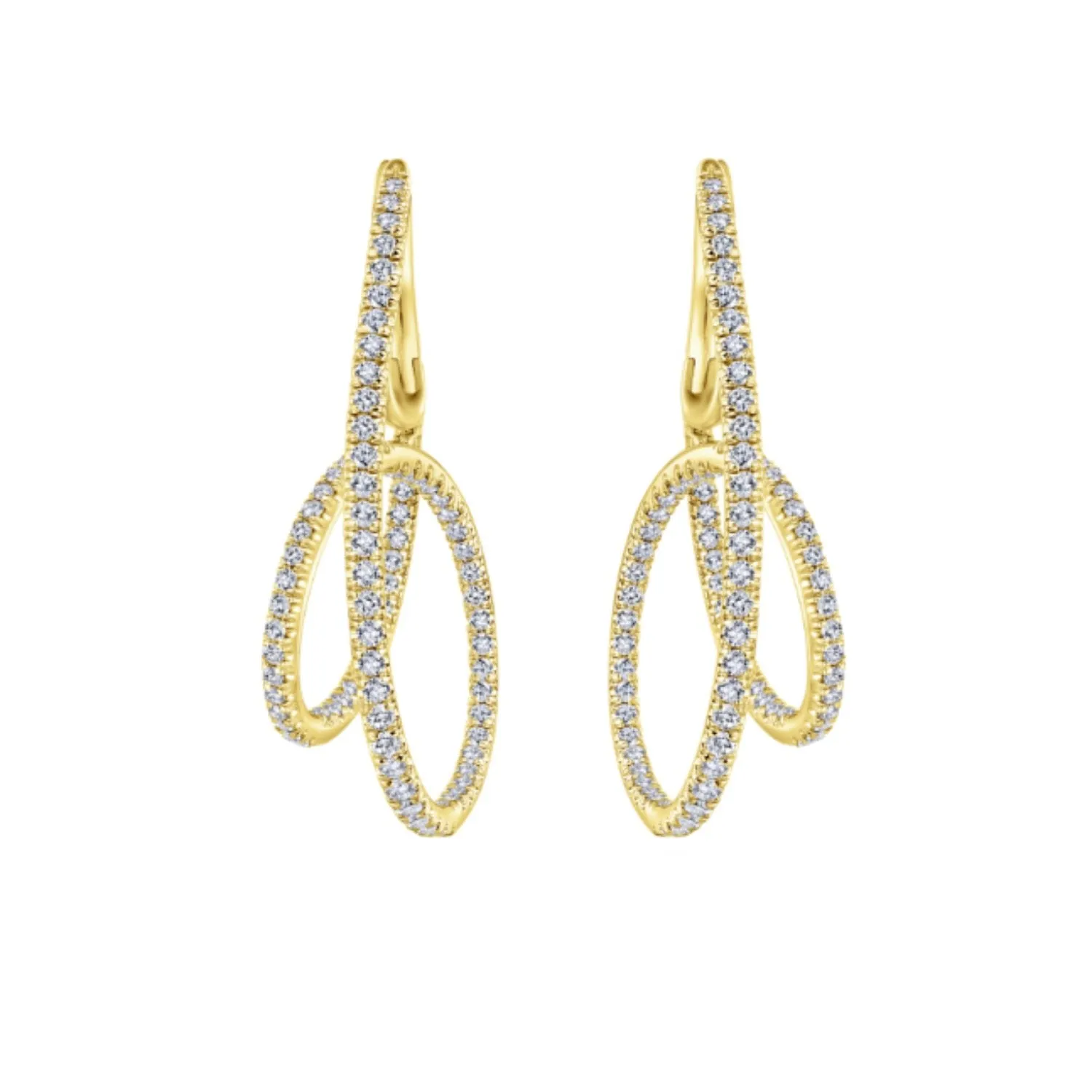Gabriel & Co. Intricate Twist Hoop Diamond Pave Earrings