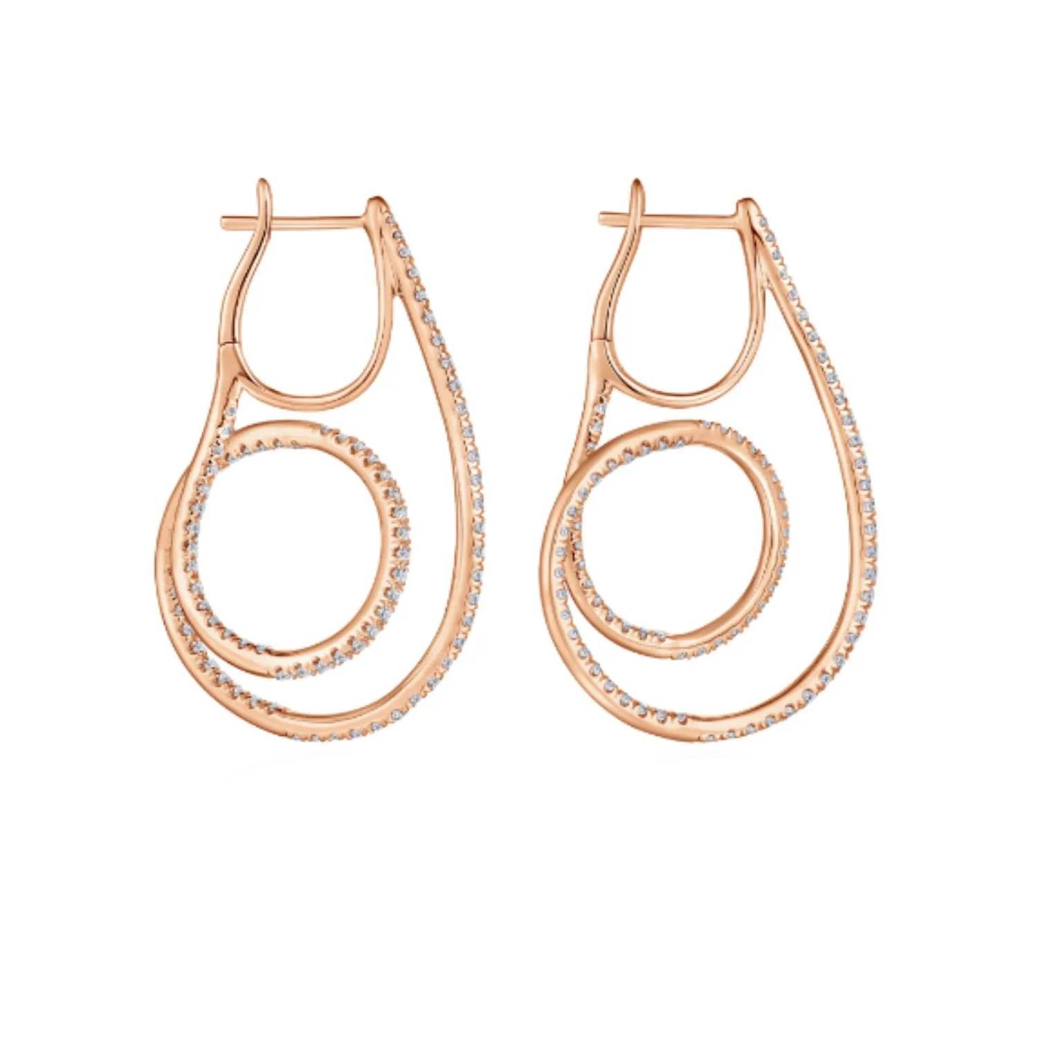 Gabriel & Co. Intricate Twist Hoop Diamond Pave Earrings