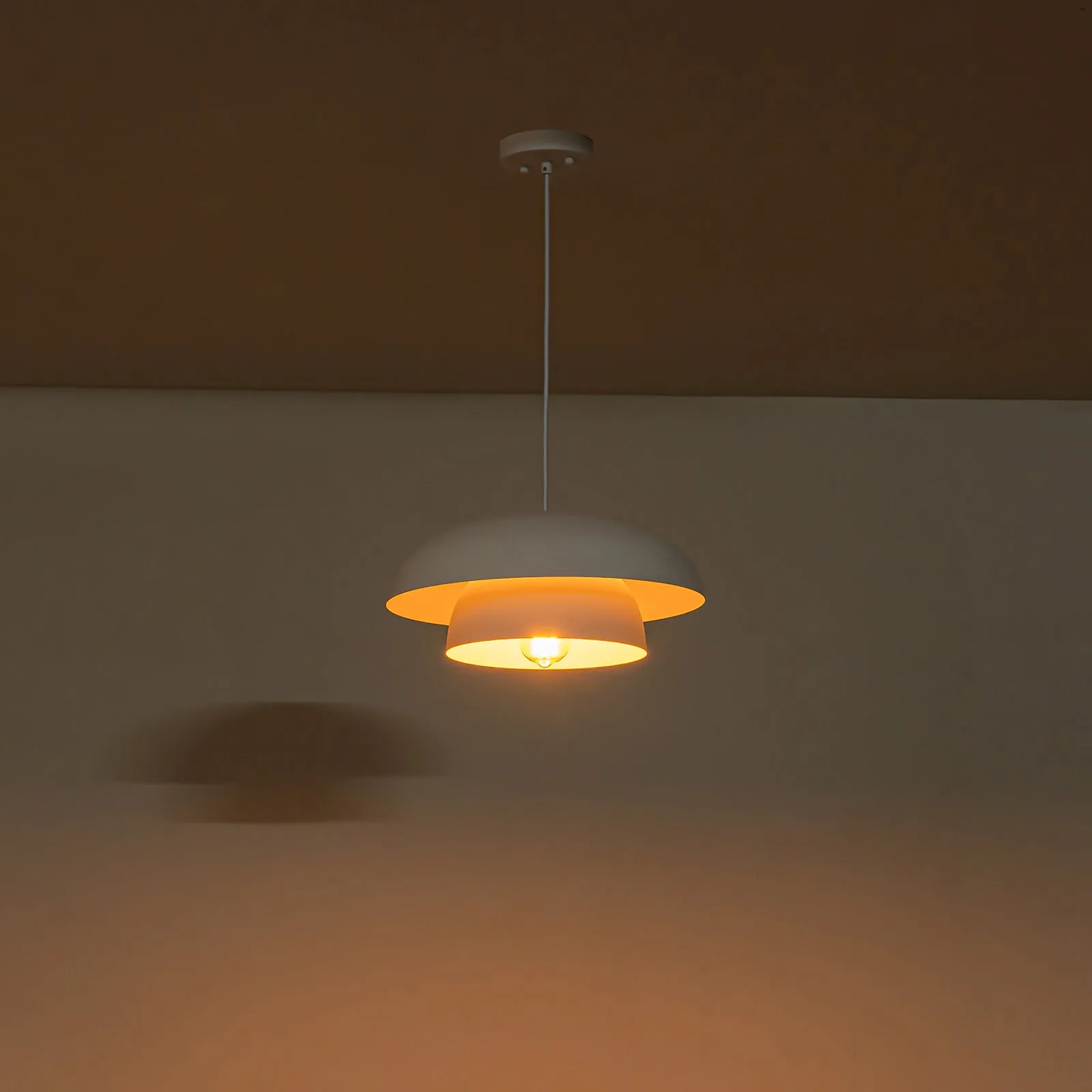 Glowlings 1-Light Modern 16"Wide 2-Tier Large Hanging Dome Pendant Light Kitchen Island Lighting