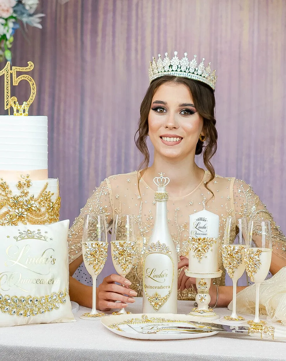 Gold full quinceanera package