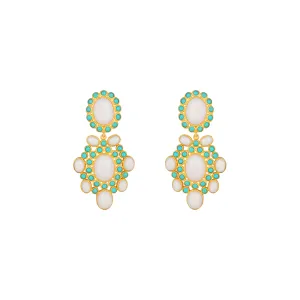 Isola Earrings White & Turquoise