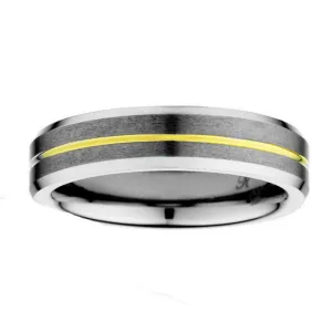 Kellee Designs Men's 5mm Tungsten Gold Wedding Band