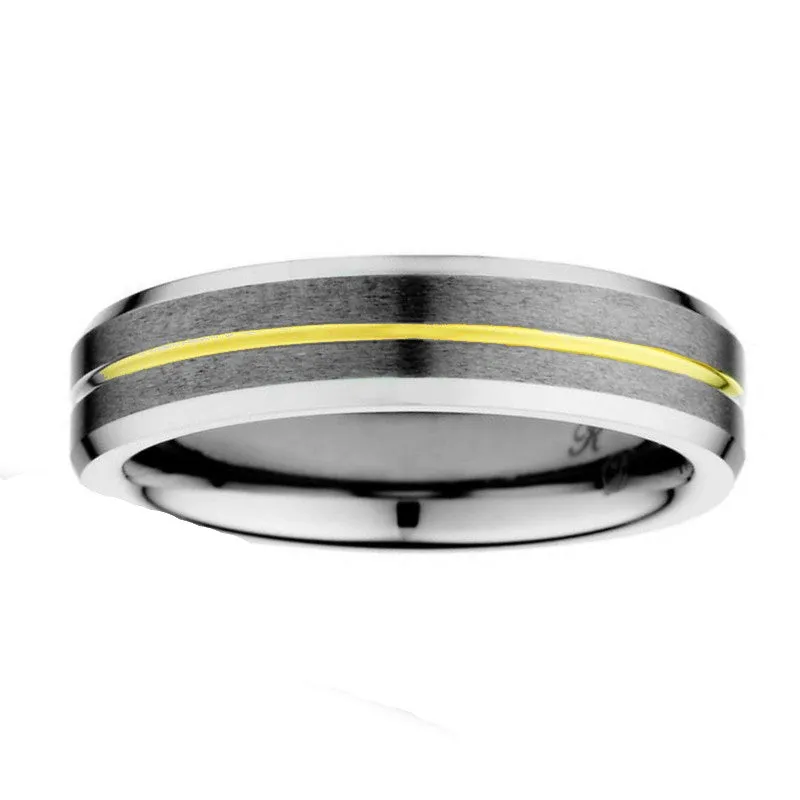 Kellee Designs Men's 5mm Tungsten Gold Wedding Band