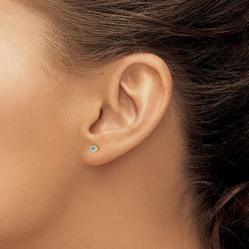 Kids 14K Yellow Gold Birthstone Stud Screwback Earrings