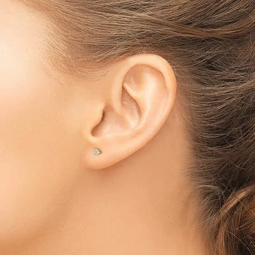 Kids 14K Yellow Gold Birthstone Stud Screwback Earrings